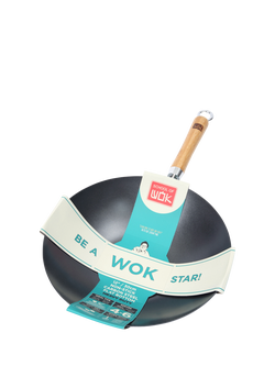 School Of Wok Heavy Duty Carbon Steel Non-Stick Wok, 30cm, Black