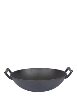 School Of Wok Cast Iron Wok, 30cm, Black