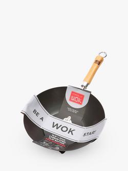 School Of Wok Carbon Steel Pre-Seasoned Wok, Black