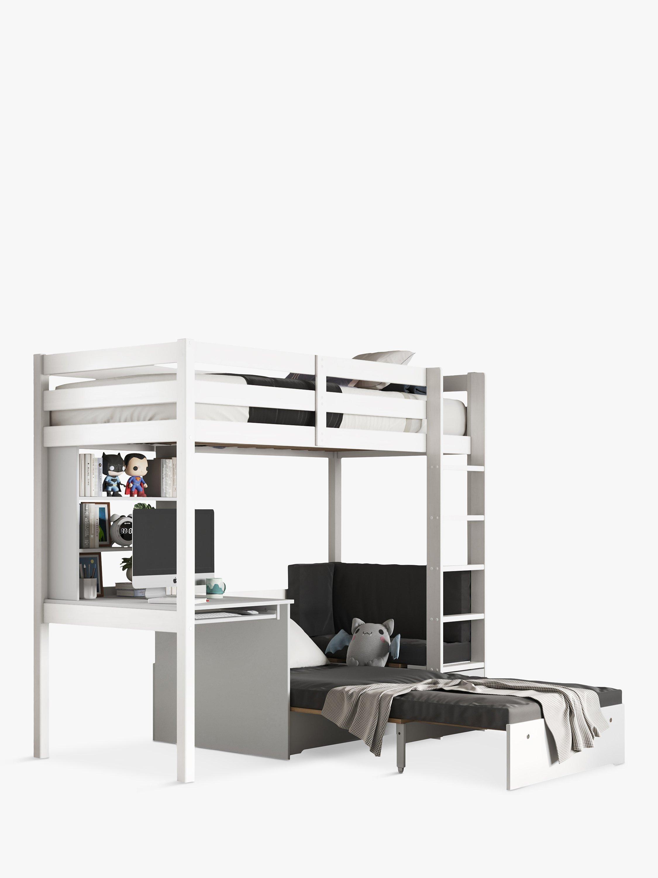 Noomi Eino High Sleeper Bed Frame with Futon, White/Black
