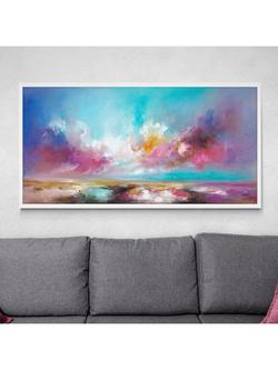 John Lewis Anna Schofield 'Rose Scent' Embellished Framed Print, 64.5 x 124.5cm, Pink/Multi - view 2, Pink/Multi