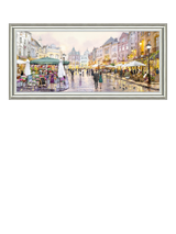 Stampa Su Tela Con Cornice "Courtyard Cafe I" Di Richard Macneil, Opera D'arte Mediterranea Per Parete, 41x41 Cm, Pronta Da Appendere - 4