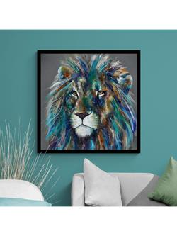 John Lewis Louise Luton 'Akiki' Lion Framed Print, 84.5 x 84.5cm, Multi - view 2, Multi