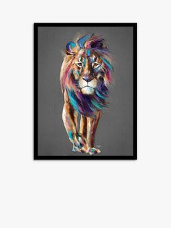John Lewis Louise Luton 'Pride' Lion Framed Print, 104.5 x 74.5cm, Multi, Multi
