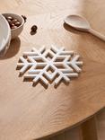 John Lewis Snowflake Silicone Trivet, White