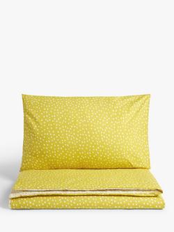 John Lewis ANYDAY Spots Reversible Toddler Pure Cotton Duvet Cover & Pillowcase Set, Yellow