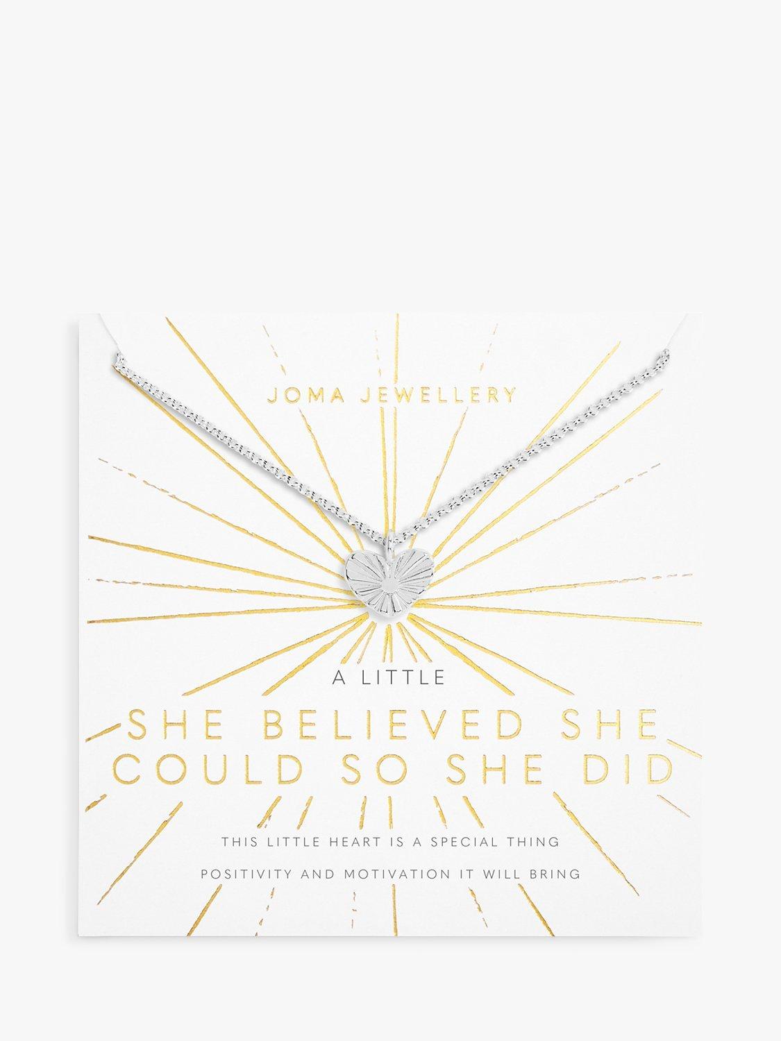 Joma Jewellery 'She Believed She Could So She Did' Necklace, Silver