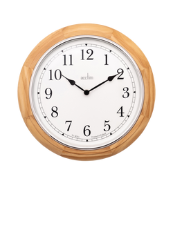 Acctim Winchester Light Wood Analogue Quartz Wall Clock, 31cm, Natural