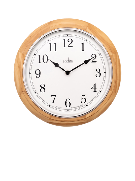 Acctim Winchester Light Wood Analogue Quartz Wall Clock, 31cm, Natural