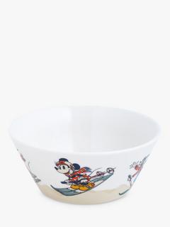 Disney Mickey Mouse & Friends Skiing Kids' Porcelain Bowl, 12cm, White/Multi
