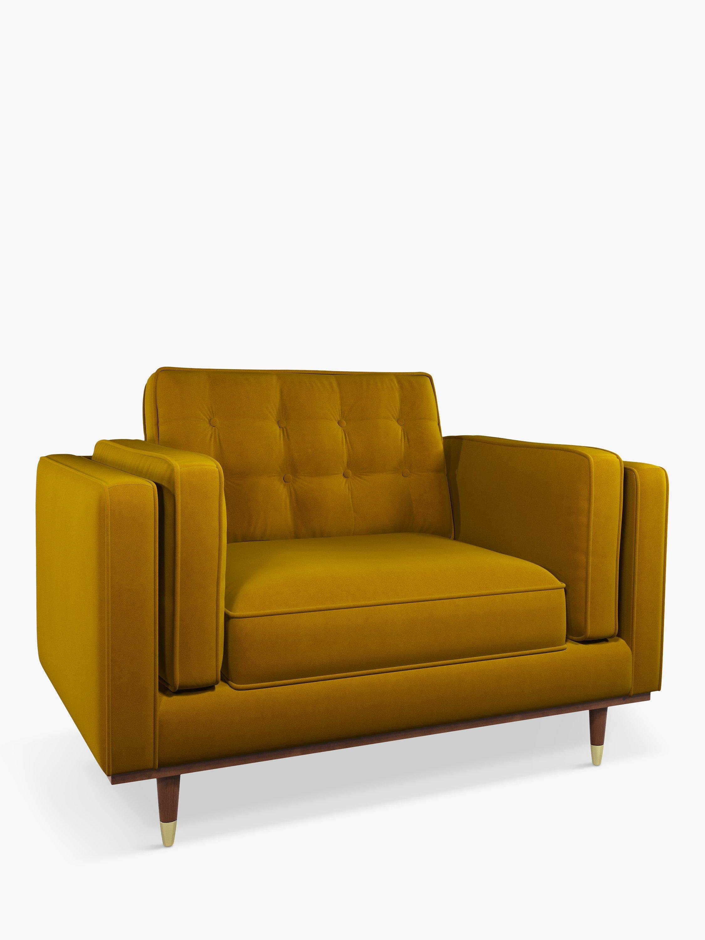 Lyon Range, John Lewis + Swoon Lyon Loveseat, Dark Leg, Turmeric Velvet