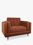 John Lewis + Swoon Lyon Loveseat, Dark Leg, Rust Velvet
