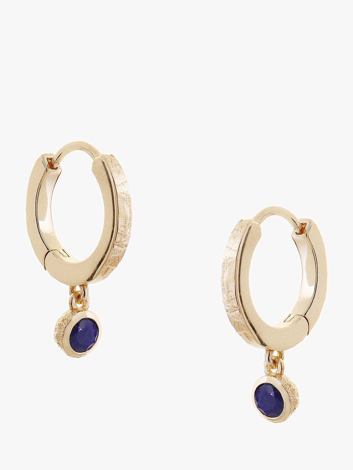 Tutti & Co September Birthstone Hoop Earrings, Lapis