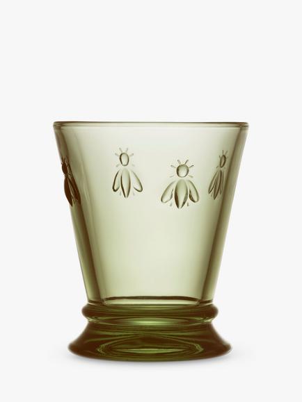 La Rochère Abeille Bee Glass Tumbler, 260ml, Olive Green, Green