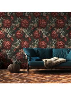 Galerie Antique Floral Motif Wallpaper - view 2, Red Bw51000