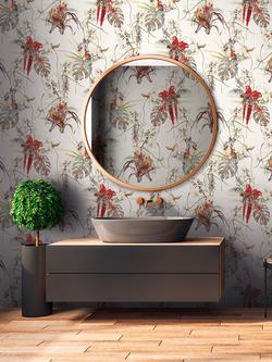 Galerie Exotic Parrot Wallpaper, BW51027 - view 2, Cream/Red/White BW51028