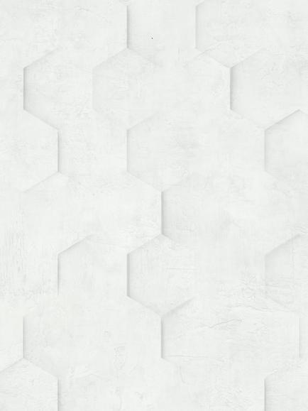 Galerie 3D Geometric Hexagon Wallpaper, White 34157