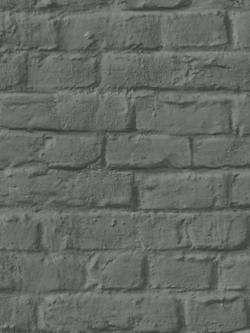 Galerie Brick Texture Wallpaper, Black 34170
