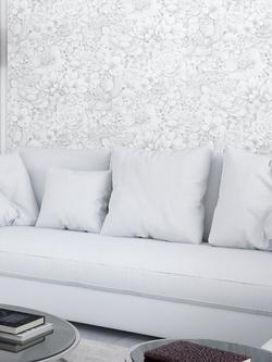 Galerie Floral Texture Wallpaper - view 2, White 33952