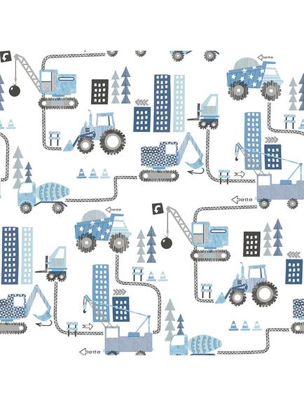 Galerie Construction Wallpaper, Blue G78360