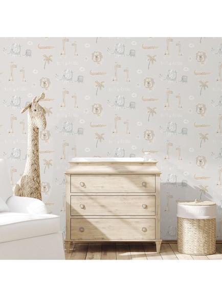 Galerie Jungle Friends Wallpaper - view 2, Greige/Tan  G78379