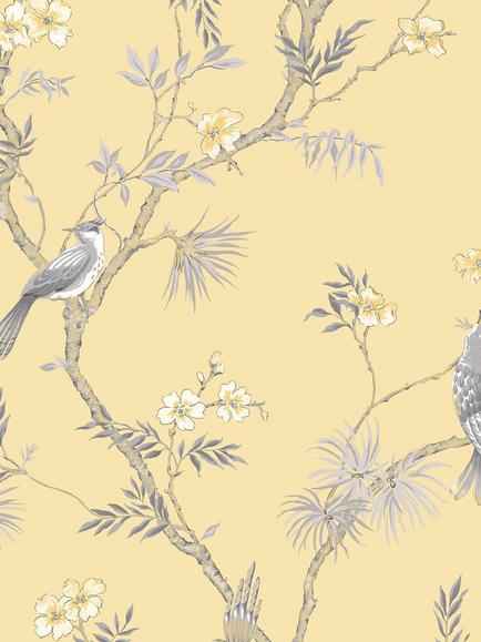 Galerie Classic Bird Trail Wallpaper, Yellow G78494