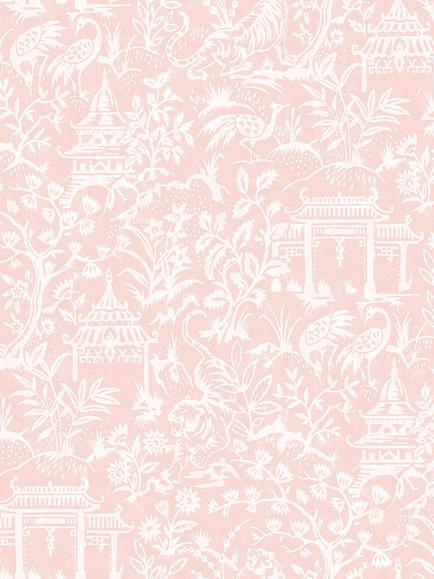 Galerie Garden Toile Wallpaper, Pink G78511
