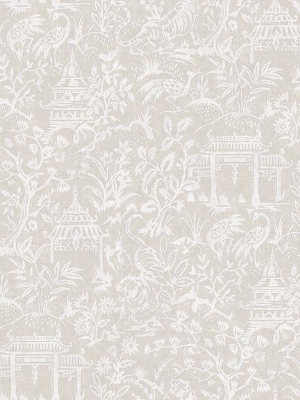 Galerie Garden Toile Wallpaper, Natural G78512