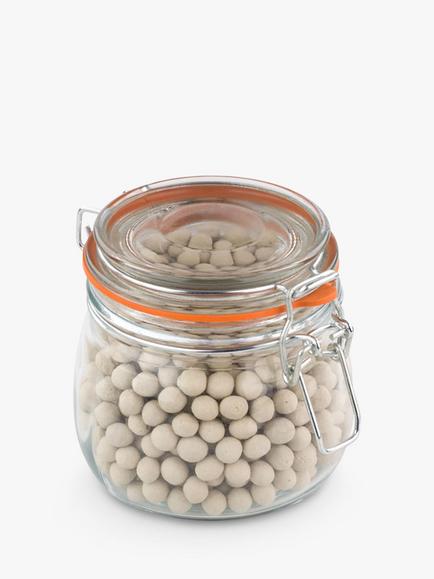 Tala Ceramic Baking Beans & Clip-Top Glass Jar, Clear/Natural, Ceramic