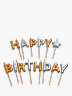 Tala Happy Birthday Cake Candles Set, Pack of 14, Gold/Silver, Gold/Silver