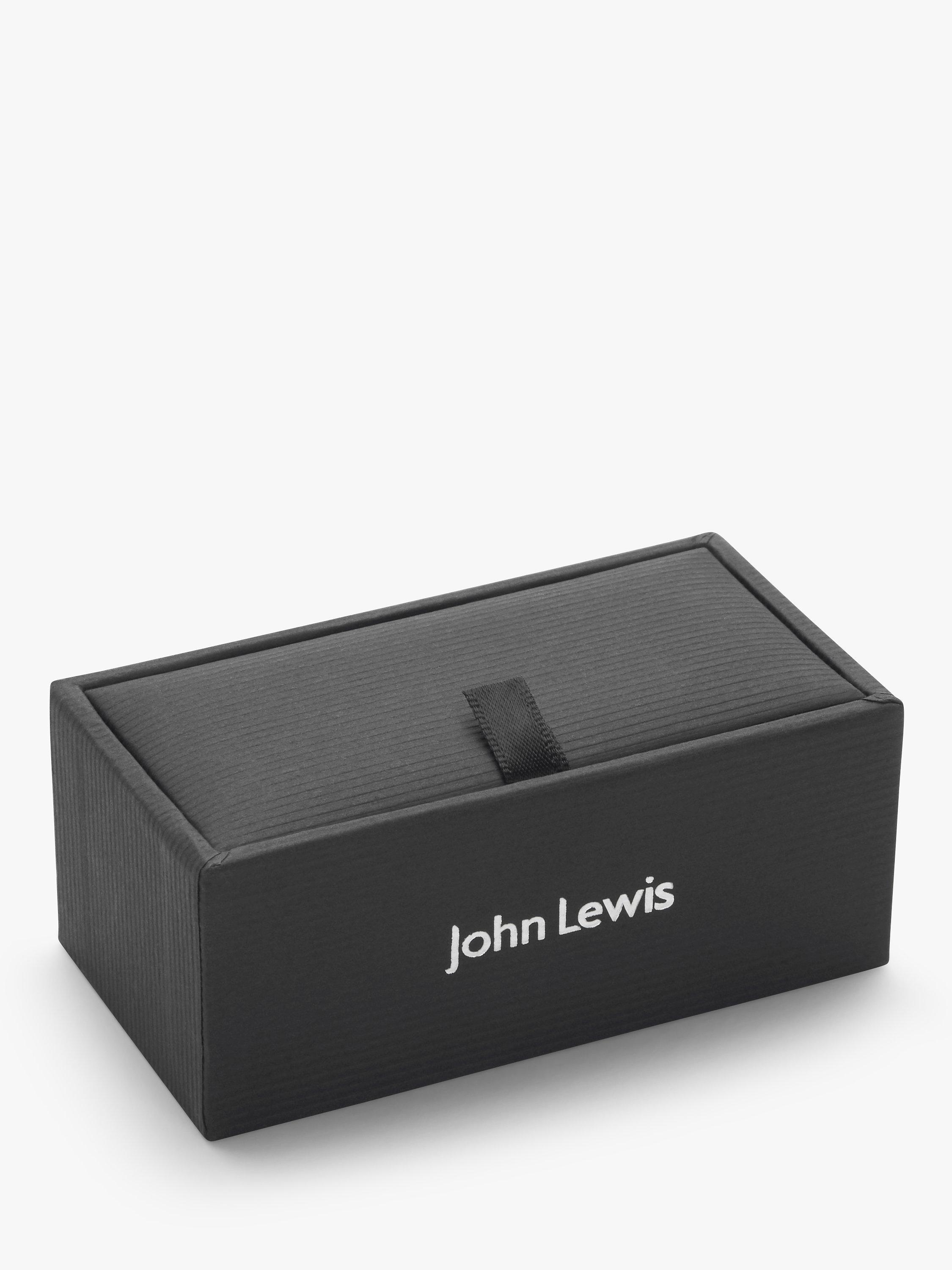 John Lewis Double Mother of Pearl Cufflinks, Silver