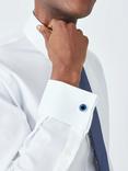 John Lewis Round Enamel Cufflinks, Blue