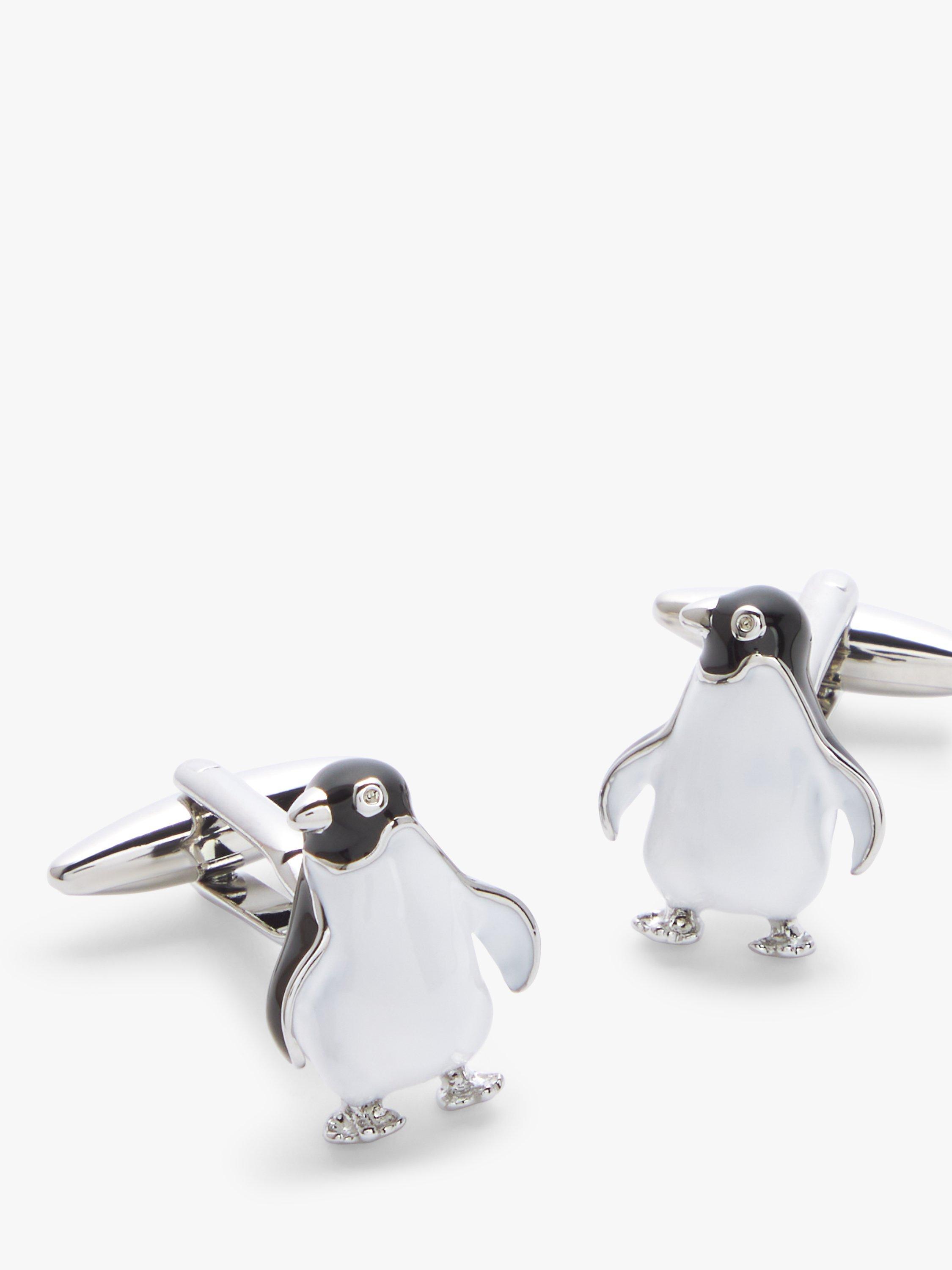 Product image 4 of 5, which shows John Lewis Penguin Cufflinks, Black/White