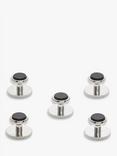 John Lewis Dress Shirt Studs, Pack of 5, Silver/Onyx