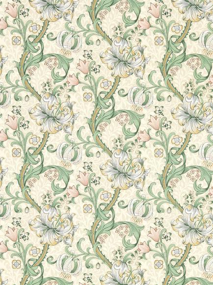 Clarke & Clarke William Morris Golden Lily Wallpaper, Linen/Blush W0174/01