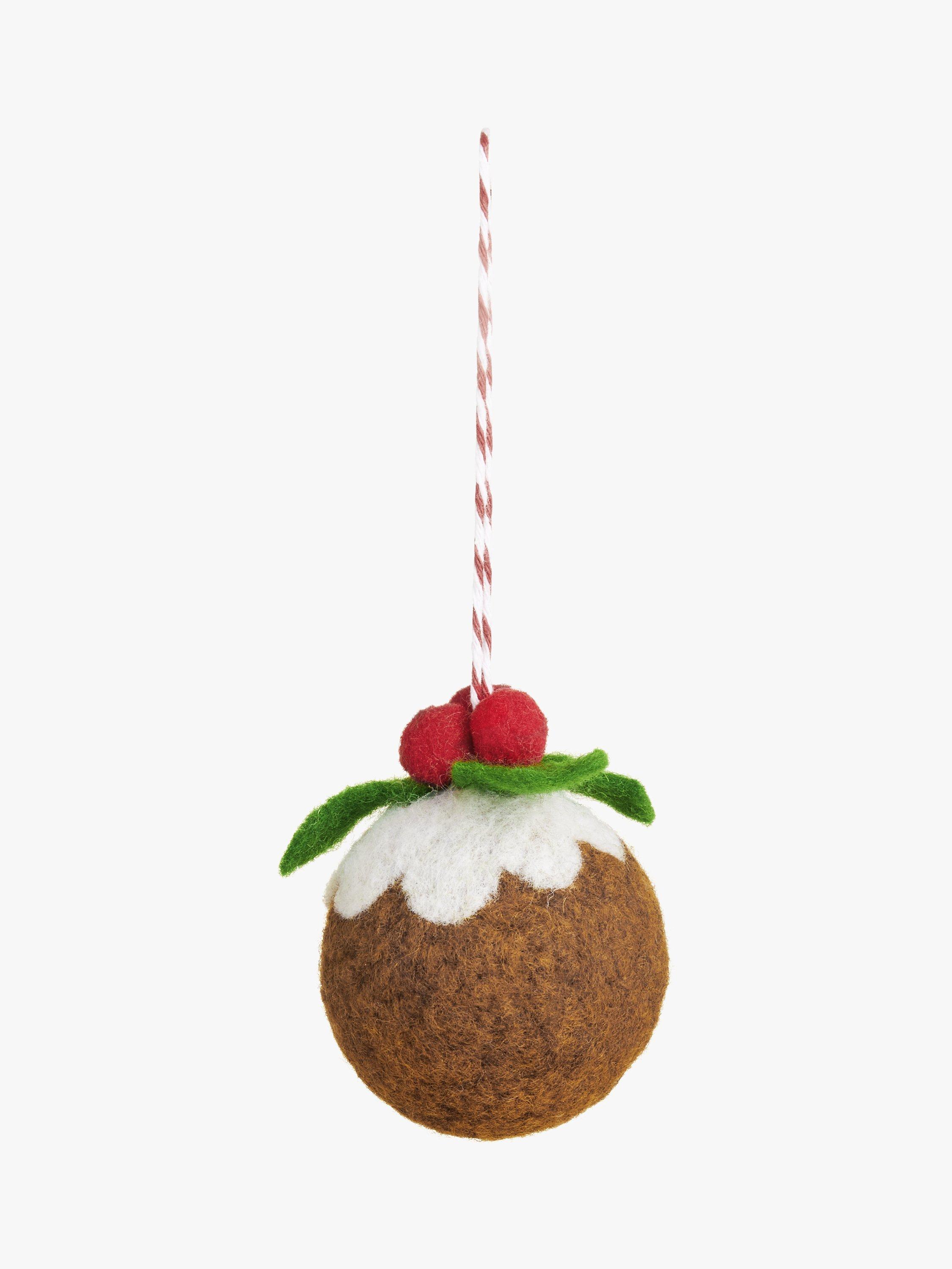 John Lewis Christmas Cottage Felt Christmas Pudding Tree Decoration