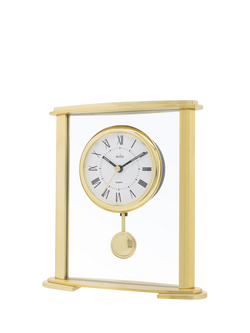 Acctim Welwyn Roman Numeral Pendulum Mantel Clock, Gold - view 2, Gold