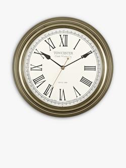 Acctim Towcester Redbourn Analogue Roman Numeral Wall Clock, 30cm, Gold - view 2, Gold