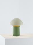 John Lewis Mushroom Rechargeable Dimmable Table Lamp, Putty/Green