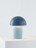 John Lewis Mushroom Rechargeable Dimmable Table Lamp, Haze Blue/Lake Blue