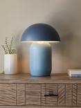 John Lewis Mushroom Rechargeable Dimmable Table Lamp, Haze Blue/Lake Blue