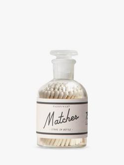 Paddywax Glass Bottle Matches, White