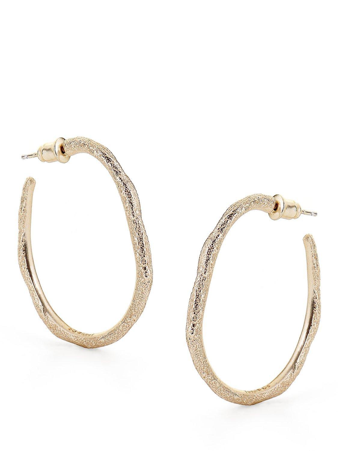 Tutti & Co Uneven Waved Hoop Earrings, Gold