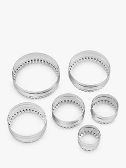 Tala Reversible Stainless Steel Cookie & Pastry Cutters, Set of 6, Silver
