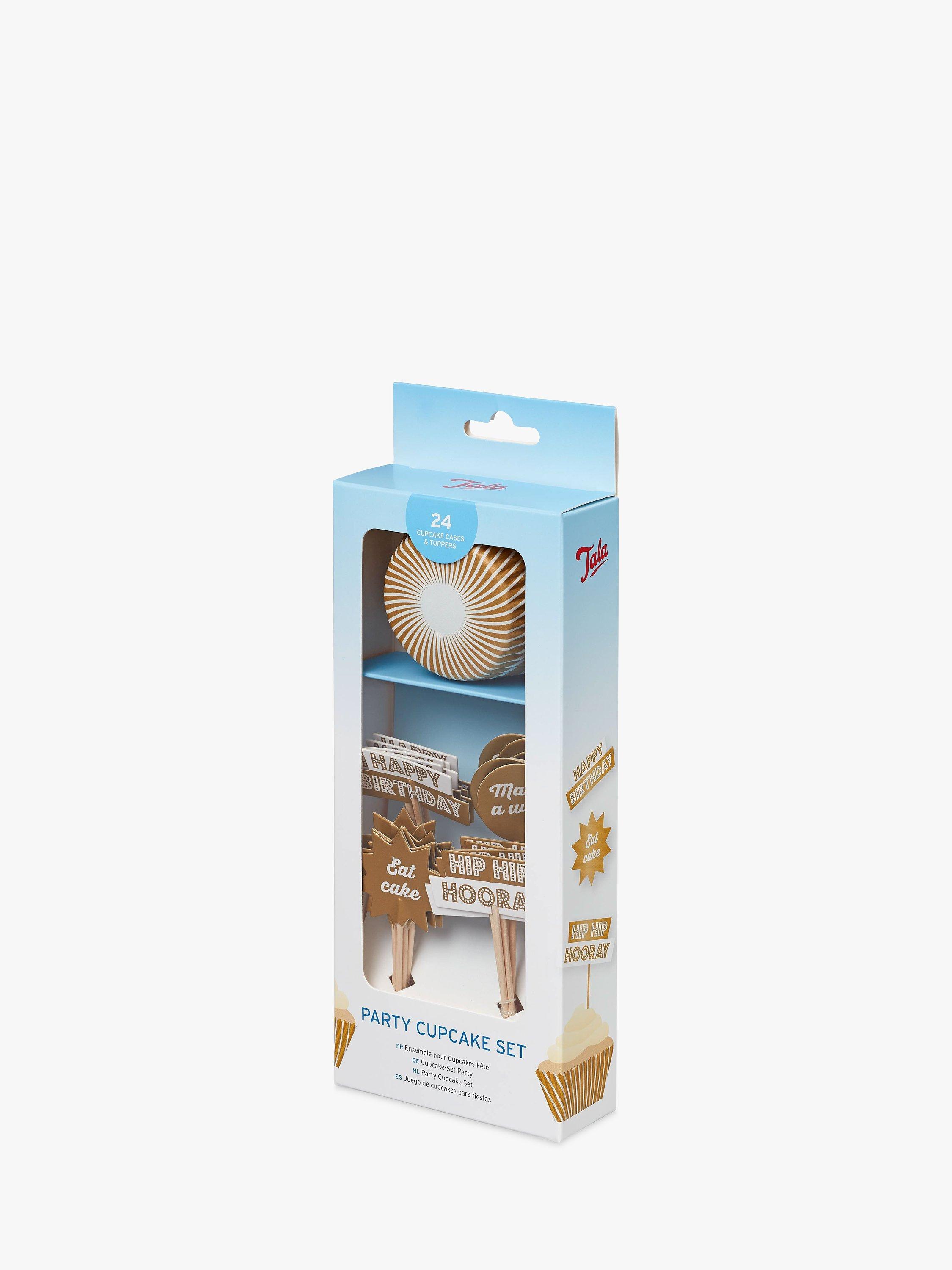 Tala Birthday Party Cupcake Case & Topper Set, Pack of 24, Gold