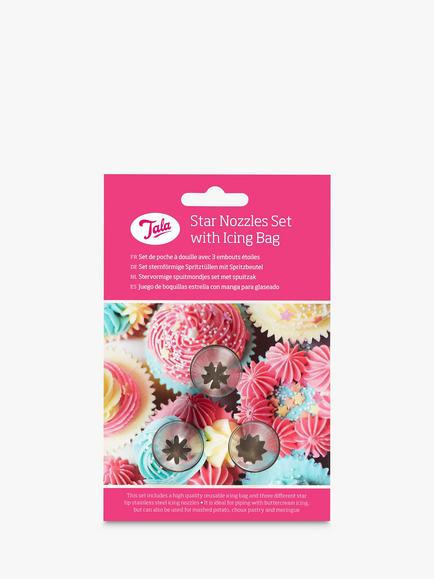 Tala Icing Bag & 3 Star Nozzles Piping Set - view 2, White Silver