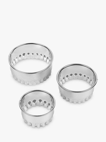 Tala Crinkle Stainless Steel Cookie & Pastry Cutters, Set of 3 - view 2, Silver