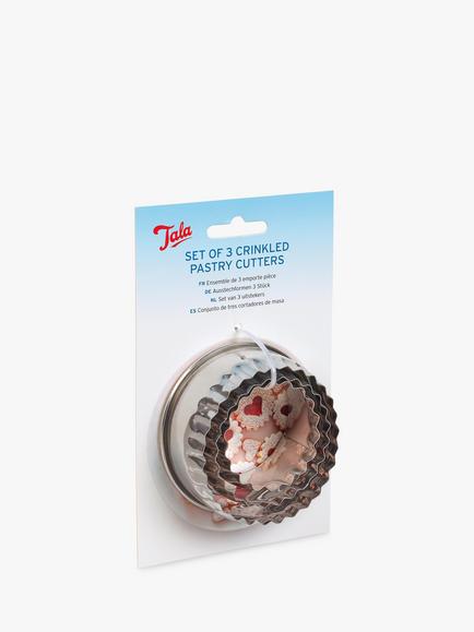 Tala Crinkle Stainless Steel Cookie & Pastry Cutters, Set of 3, Silver