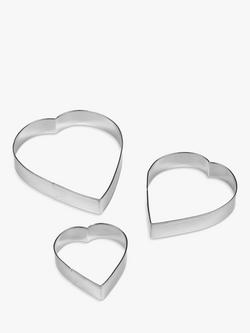 Tala Heart Stainless Steel Cookie & Pastry Cutters, Set of 3, Silver