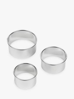 Tala Stainless Steel Round Cookie & Pastry Cutters, Set of 3, Silver
